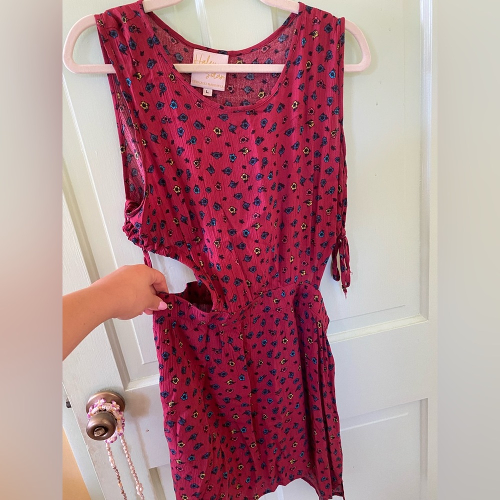 Magenta floral romper style dress by HaleySolar